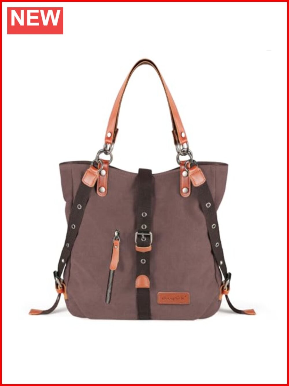 Canvas Tote Handbag Convertible Backpack for Women Adjustable Strap
